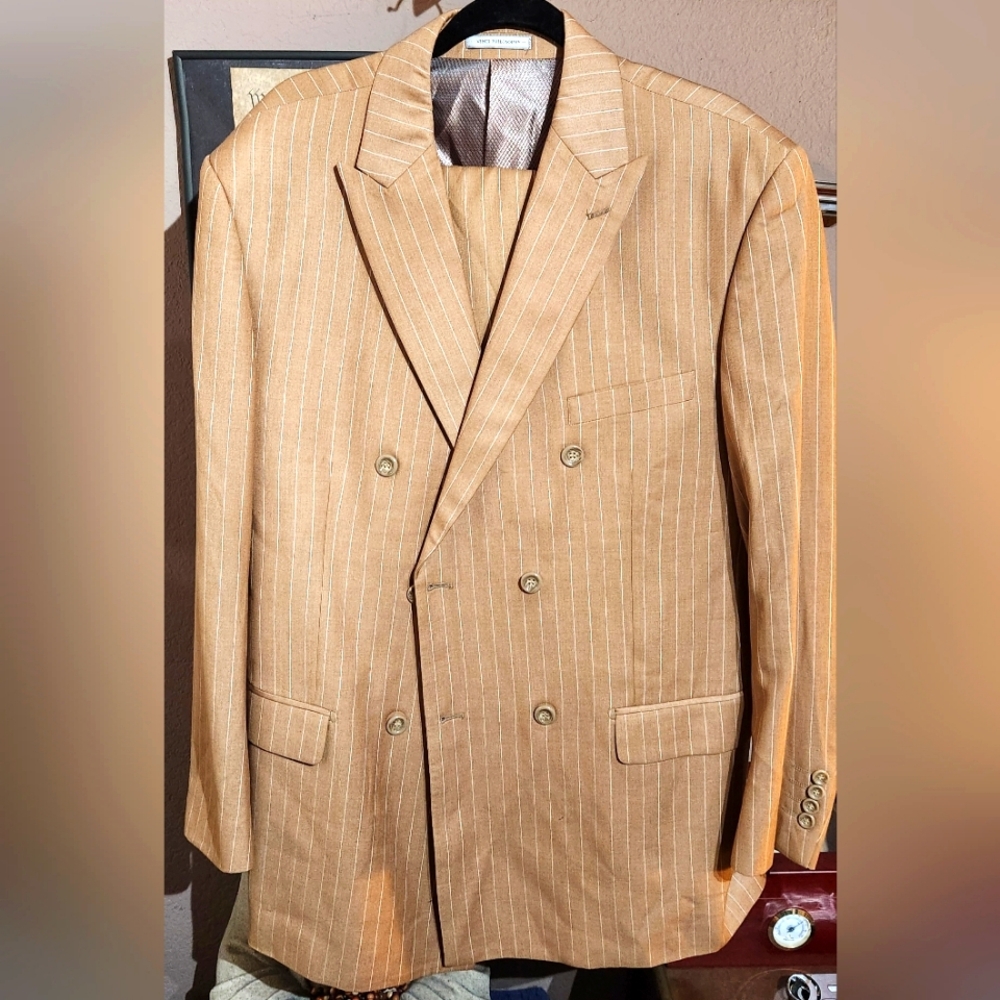 Double Breasted Suit for Men Tan